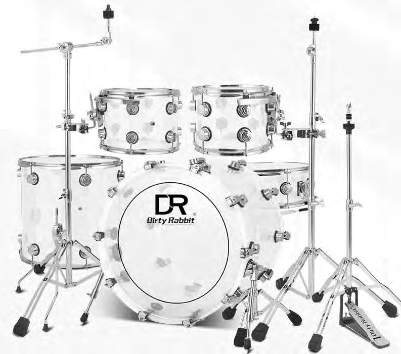 DR-7 Acrylic Drum Kit with Color Drum Heads