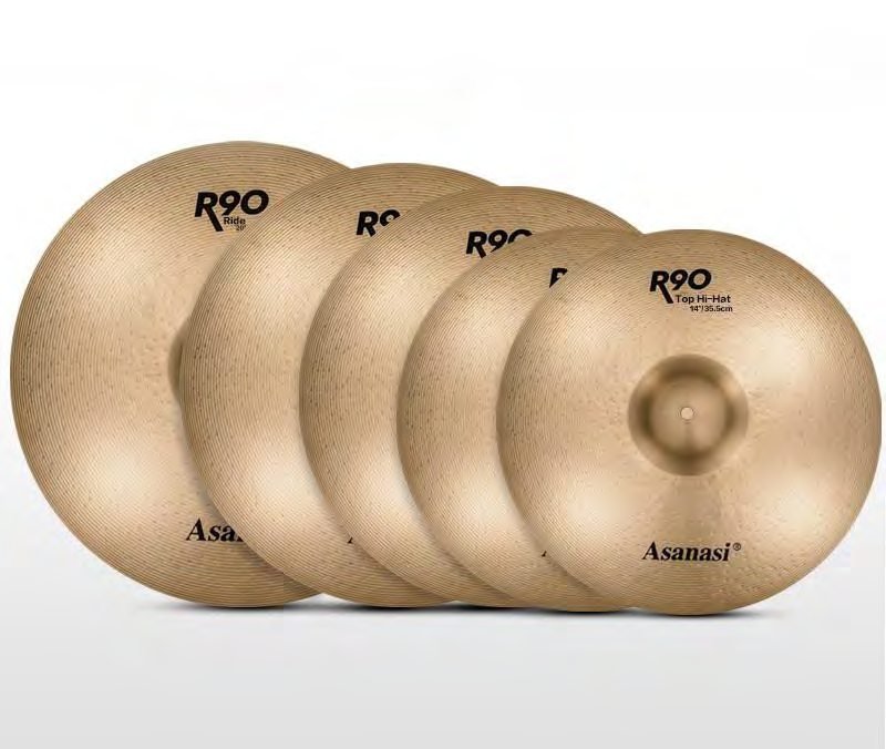 R90 4-Piece Brass Drum Cymbal Pack