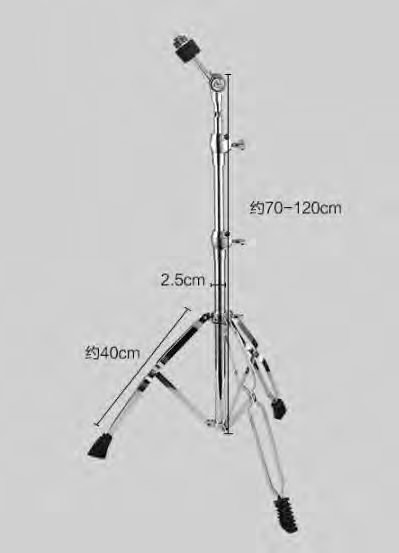 C-500 Three-Section Straight Cymbal Stand, 25mm