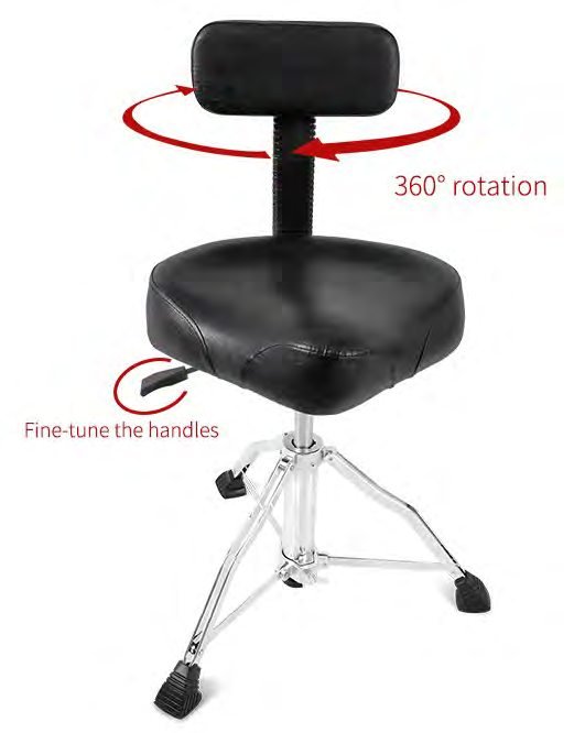 T-900BB Drum Throne with Backrest, 46 to 63cm