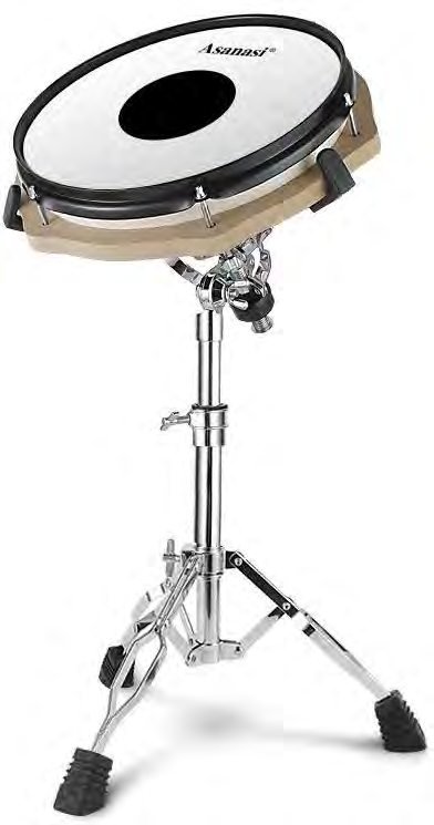 12-Inch Simulated Snare Drum Pad with Adjustable Stand